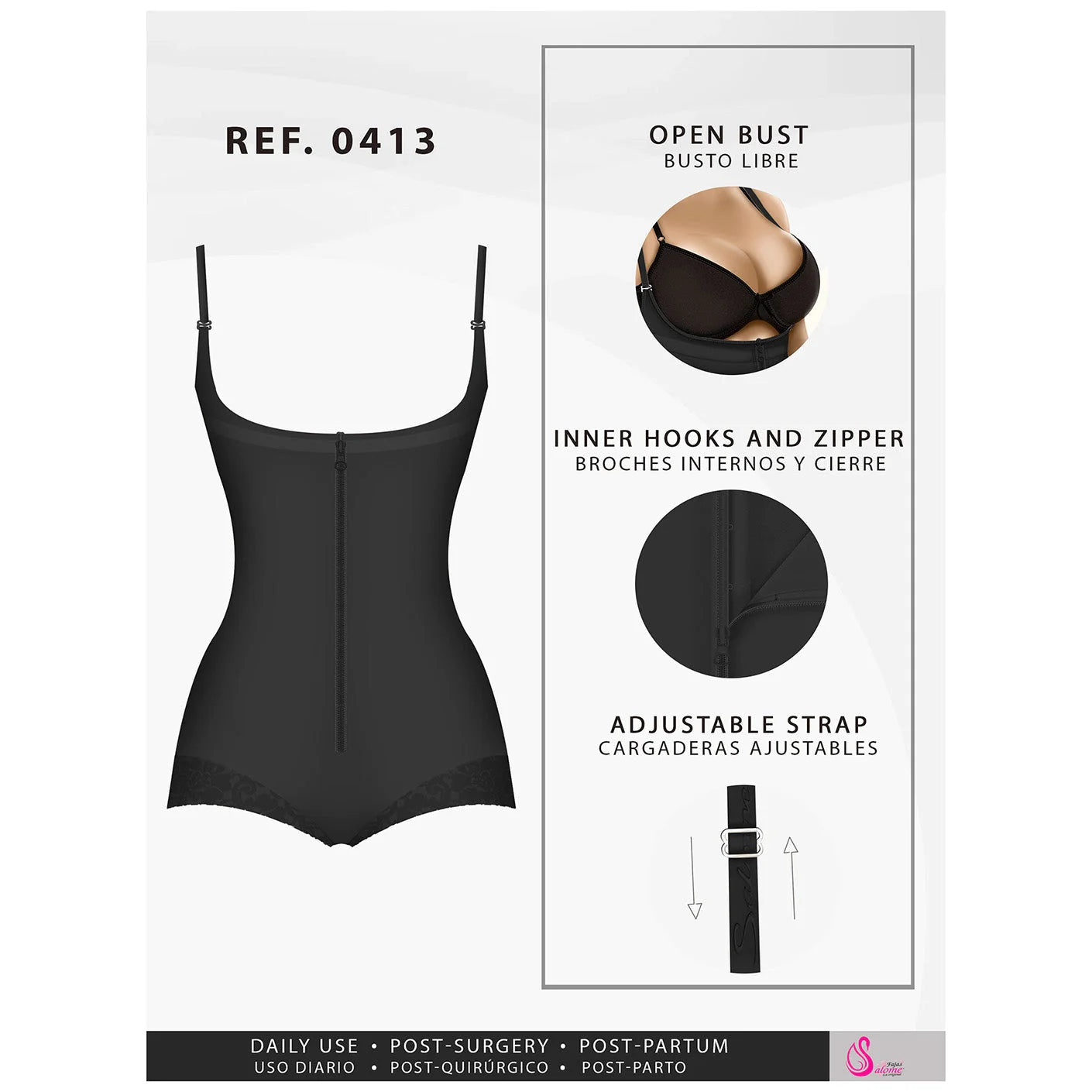 Butt Lifter Tummy Control Shapewear for Women | Open Bust Hiphugger Bodysuit | Powernet