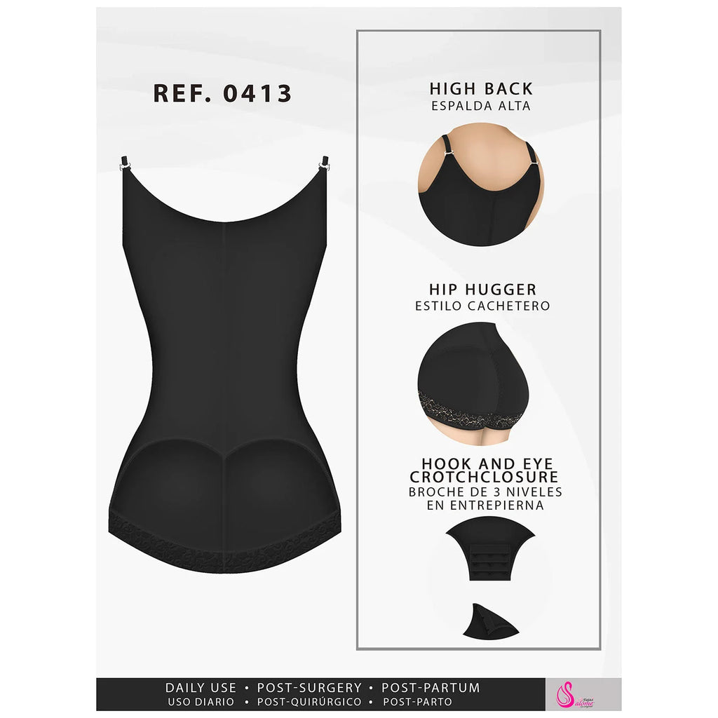 Butt Lifter Tummy Control Shapewear for Women | Open Bust Hiphugger Bodysuit | Powernet