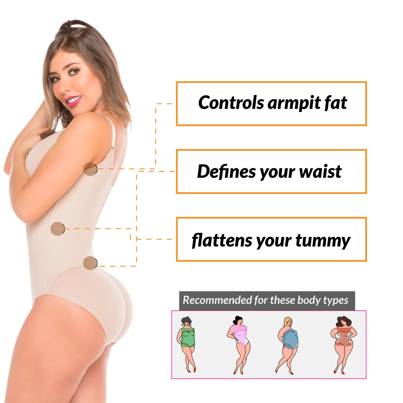 Hiphugger Body Shaper with Bra | Butt Lifter Tummy Control